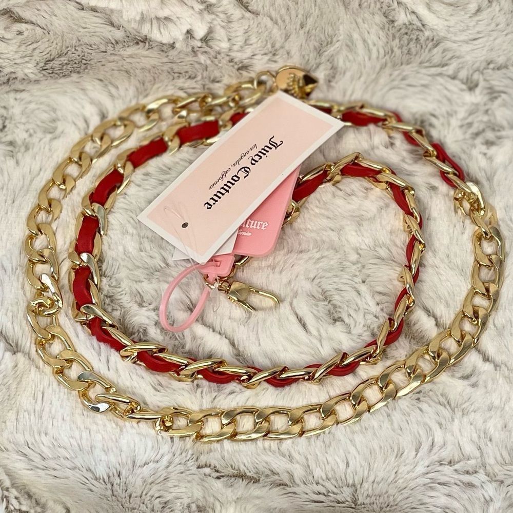 Juicy Couture - Gold Tone Chain Link and Leather Belt | NWT